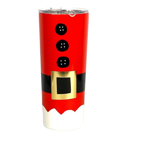 Kate Spade NY Santa Clause Metal Drink Tumbler 24 oz Red Christmas Holidays Gift - Picture 1 of 6